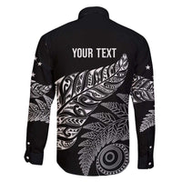 Aotearoa Personalized Lawn Bowls Maori Family Matching Off The Shoulder Long Sleeve Dress and Hawaiian Shirt New Zealand Black Tribal Silver Fern - Polynesian Pride