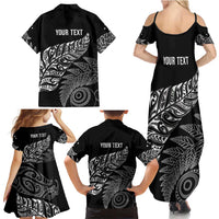 Aotearoa Personalized Lawn Bowls Maori Family Matching Summer Maxi Dress and Hawaiian Shirt New Zealand Black Tribal Silver Fern LT7 - Polynesian Pride