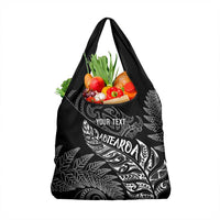 Aotearoa Personalized Lawn Bowls Maori Grocery Bag New Zealand Black Tribal Silver Fern - undefined