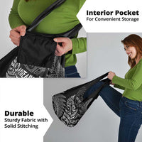 Aotearoa Personalized Lawn Bowls Maori Grocery Bag New Zealand Black Tribal Silver Fern - undefined