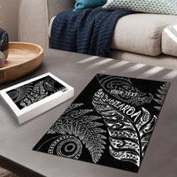 Aotearoa Personalized Lawn Bowls Maori Puzzle New Zealand Black Tribal Silver Fern - Polynesian Pride