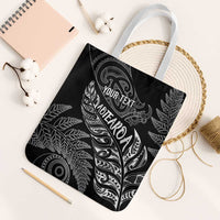 Aotearoa Personalized Lawn Bowls Maori Tote Bag New Zealand Black Tribal Silver Fern - Polynesian Pride