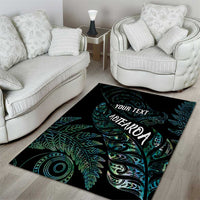 Aotearoa Personalized Lawn Bowls Maori Area Rug New Zealand Paua Shell Tribal Silver Fern - Polynesian Pride