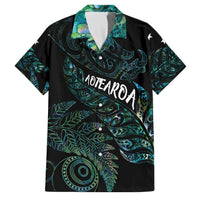 Aotearoa Personalized Lawn Bowls Maori Family Matching Puletasi and Hawaiian Shirt New Zealand Paua Shell Tribal Silver Fern LT7 Dad's Shirt - Short Sleeve Green - Polynesian Pride