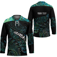 Aotearoa Personalized Lawn Bowls Maori Hockey Jersey New Zealand Paua Shell Tribal Silver Fern - Polynesian Pride