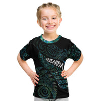 Aotearoa Personalized Lawn Bowls Maori Kid T Shirt New Zealand Paua Shell Tribal Silver Fern - Polynesian Pride