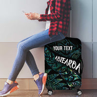 Aotearoa Personalized Lawn Bowls Maori Luggage Cover New Zealand Paua Shell Tribal Silver Fern - Polynesian Pride