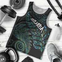 Aotearoa Personalized Lawn Bowls Maori Men Tank Top New Zealand Paua Shell Tribal Silver Fern - Polynesian Pride