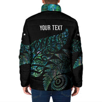 Aotearoa Personalized Lawn Bowls Maori Padded Jacket New Zealand Paua Shell Tribal Silver Fern - Polynesian Pride