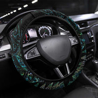 Aotearoa Lawn Bowls Maori Steering Wheel Cover New Zealand Paua Shell Tribal Silver Fern - Polynesian Pride
