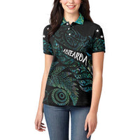 Aotearoa Personalized Lawn Bowls Maori Women Polo Shirt New Zealand Paua Shell Tribal Silver Fern LT7 - Polynesian Pride