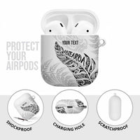Aotearoa Personalized Lawn Bowls Maori AirPods Case New Zealand White Tribal Silver Fern - Polynesian Pride