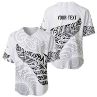 Aotearoa Personalized Lawn Bowls Maori Baseball Jersey New Zealand White Tribal Silver Fern - Polynesian Pride