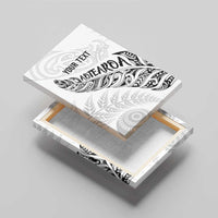 Aotearoa Personalized Lawn Bowls Maori Canvas Wall Art New Zealand White Tribal Silver Fern - Polynesian Pride
