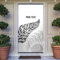 Aotearoa Personalized Lawn Bowls Maori Door Cover New Zealand White Tribal Silver Fern - Polynesian Pride