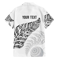 Aotearoa Personalized Lawn Bowls Maori Family Matching Short Sleeve Bodycon Dress and Hawaiian Shirt New Zealand White Tribal Silver Fern LT7 - Polynesian Pride