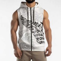 Aotearoa Personalized Lawn Bowls Maori Sleeveless Zip Hoodie New Zealand White Tribal Silver Fern LT7 - Polynesian Pride