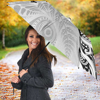 Aotearoa Personalized Lawn Bowls Maori Umbrella New Zealand White Tribal Silver Fern - Polynesian Pride