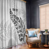 Aotearoa Personalized Lawn Bowls Maori Window Curtain New Zealand White Tribal Silver Fern - Polynesian Pride