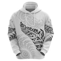 Aotearoa Personalized Lawn Bowls Maori Zip Hoodie New Zealand White Tribal Silver Fern - Polynesian Pride