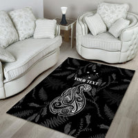 Personalised Maori Waitangi Area Rug New Zealand Silver Fern Mix Kowhai Flowers LT7 - Polynesian Pride