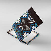 Personalised Taniko Motifs Aotearoa Canvas Wall Art Waitangi Kowhaiwhai Kiwi - Blue LT7 With Frame Blue - Polynesian Pride