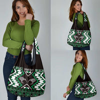 Personalised Taniko Motifs Aotearoa Grocery Bag Waitangi Kowhaiwhai Kiwi - Green