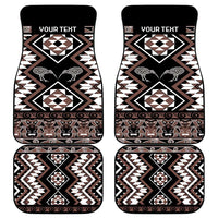 Personalised Taniko Motifs Aotearoa Car Mats Waitangi Kowhaiwhai Kiwi - Mocha