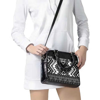 Personalised Taniko Motifs Aotearoa Shoulder Handbag Waitangi Kowhaiwhai Kiwi - Monochrome
