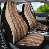 Vintage Beige Hawaiian Traditional Kapa Mix Flowers Lei Car Seat Cover
