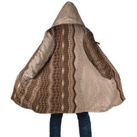 Vintage Beige Hawaiian Traditional Kapa Mix Flowers Lei Cloak