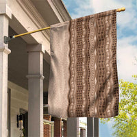 Vintage Beige Hawaiian Traditional Kapa Mix Flowers Lei Garden Flag