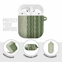Vintage Sage Green Hawaiian Traditional Kapa Mix Flowers Lei AirPods Case