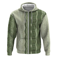 Vintage Sage Green Hawaiian Traditional Kapa Mix Flowers Lei Hoodie