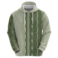 Vintage Sage Green Hawaiian Traditional Kapa Mix Flowers Lei Hoodie