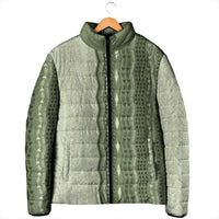 Vintage Sage Green Hawaiian Traditional Kapa Mix Flowers Lei Padded Jacket