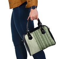 Vintage Sage Green Hawaiian Traditional Kapa Mix Flowers Lei Shoulder Handbag