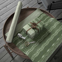 Vintage Sage Green Hawaiian Traditional Kapa Mix Flowers Lei Wrapping Paper
