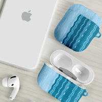 Vintage Cobalt Blue Hawaiian Traditional Kapa Mix Flowers Lei AirPods Case