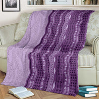 Vintage Violet Hawaiian Traditional Kapa Mix Flowers Lei Blanket