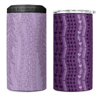 Vintage Violet Hawaiian Traditional Kapa Mix Flowers Lei 4 in 1 Can Cooler Tumbler