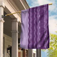 Vintage Violet Hawaiian Traditional Kapa Mix Flowers Lei Garden Flag