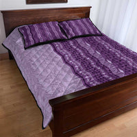 Vintage Violet Hawaiian Traditional Kapa Mix Flowers Lei Quilt Bed Set