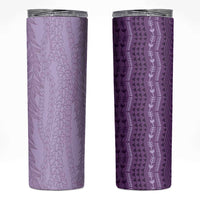 Vintage Violet Hawaiian Traditional Kapa Mix Flowers Lei Skinny Tumbler