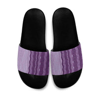 Vintage Violet Hawaiian Traditional Kapa Mix Flowers Lei Slide Sandals
