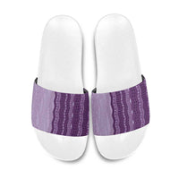 Vintage Violet Hawaiian Traditional Kapa Mix Flowers Lei Slide Sandals