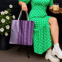 Vintage Violet Hawaiian Traditional Kapa Mix Flowers Lei Tote Bag
