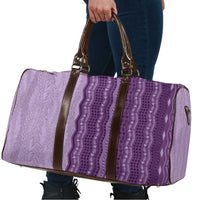 Vintage Violet Hawaiian Traditional Kapa Mix Flowers Lei Travel Bag