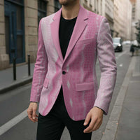 Vintage Pink Hawaiian Traditional Kapa Mix Flowers Lei Blazer