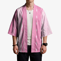 Vintage Pink Hawaiian Traditional Kapa Mix Flowers Lei Kimono